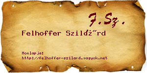 Felhoffer Szilárd névjegykártya